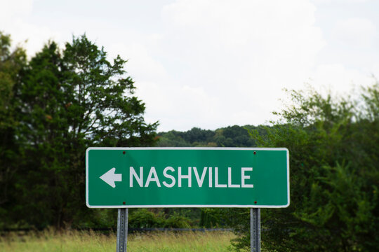 Nashville road sign in rural Tennessee