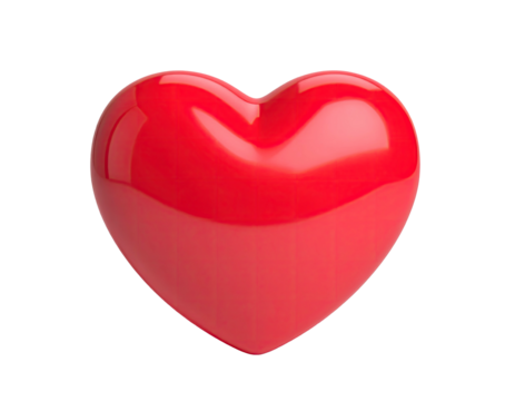 Smooth, red heart with a gradient on a black background