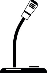 A microphone is shown in a black and white photo