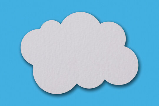 Blank thought bubble on blue background