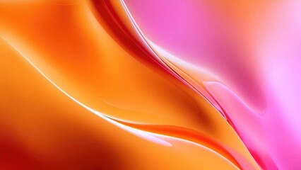 Vivid abstract background with flowing orange and pink curves and glossy highlights. Concept Vivid abstract background, Flowing orange and pink curves, Glossy highlights, Colorful contemporary art