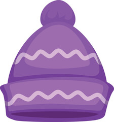 A purple hat with a pom pom on top
