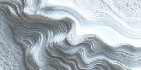 Obraz premium Abstract image with flowing lines, resembling carved stone or water patterns in cool tones