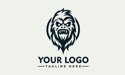 Powerful beast head vector logo illustration for gaming and sports teams. Dynamic monster graphic design template