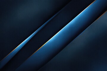 Abstract, layered composition of dark blue geometric shapes with subtle gold accents