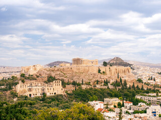Acropolis Hill with Lycabettus Hill in background 