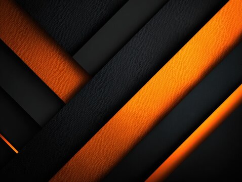 Abstract layered design with diagonal black and orange textured elements