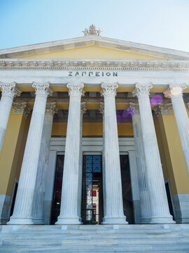 Low angle view of columns of Zappeion