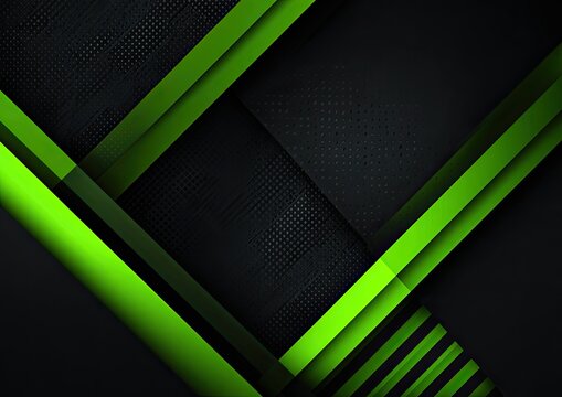 Abstract layered design with neon green accents on a dark textured background