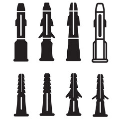 Rocket Icon Isolated on White Background, Rocket Vector Art Illustration