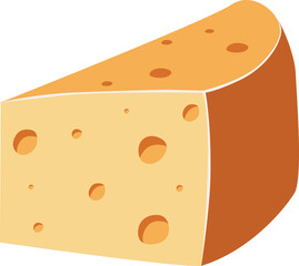 Flat Cheese Illustration