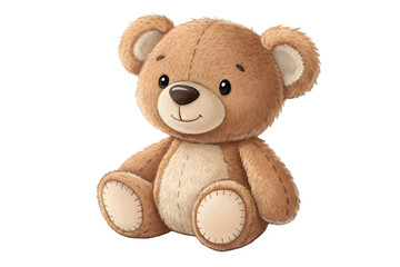 Obraz premium Cute teddy bear toy isolated on transparent background
