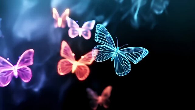 pink and white butterfly digital art.
