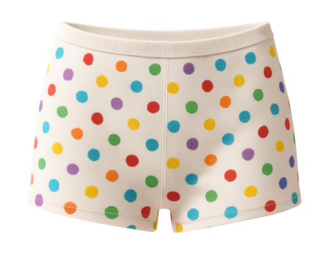 Polka dot cotton boyshorts for a fun and comfortable fit.