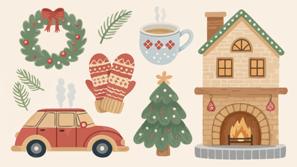 Charming Christmas spirit radiates with cozy winter holiday cheer and festive seasonal celebrations at home