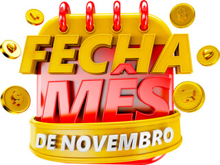 selo 3d super ofertas de dezembro, novembro, fecha mes
