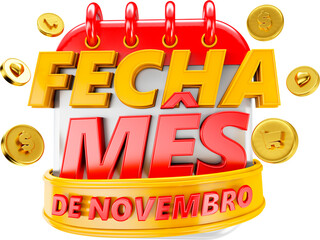 selo 3d super ofertas de dezembro, novembro, fecha mes
