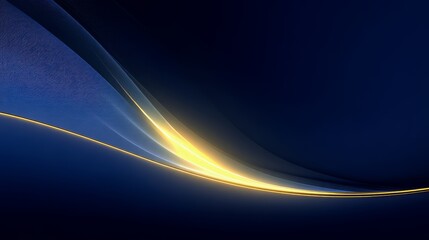Blue and yellow wave with a golden line. The blue and yellow colors create a sense of movement and energy