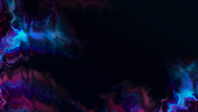 Dark Psychedelic Fluid Gradient Abstract Background, Ethereal Electric Light Waves, Mysterious Energy Plasma Effect for Digital Presentation - Powered by Adobe