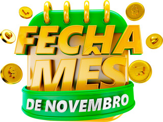 selo 3d super ofertas de dezembro, novembro, fecha mes

