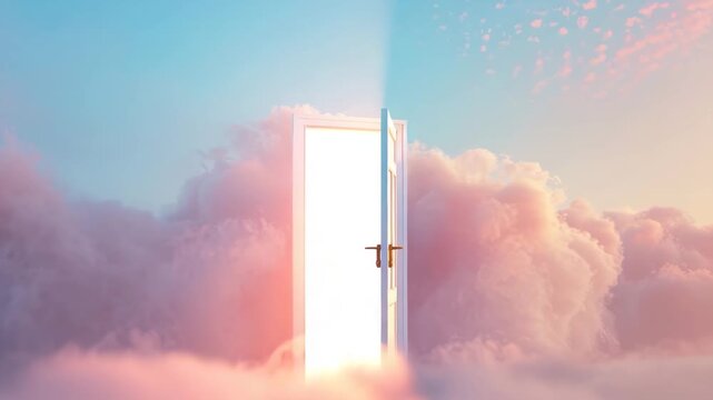 Glowing Doorway Opening in the Clouds at Sunrise