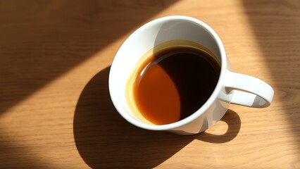 overturned. An overturned cup spills brown liquid across a wooden surface in an organic pattern. bar promotions, beverage menus, designed for product packaging and bar promotions.