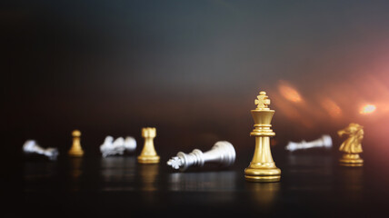 Image of chess game. Business, competition, strategy, leadership, and success concept
