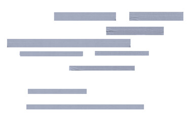 Grey strong workshop self-adhesive tape, horizontal. On isolated transparent background.