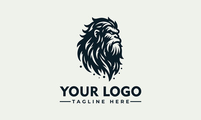 Fierce Yeti Vector Logo Illustration of a Mythical Creature