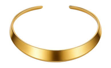Flat metallic gold choker with a sleek, smooth finish.