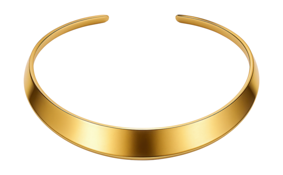 Flat metallic gold choker with a sleek, smooth finish.