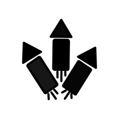 Fireworks isolated on dark transparent background