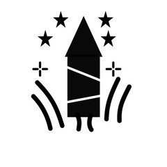 Fireworks isolated on dark transparent background