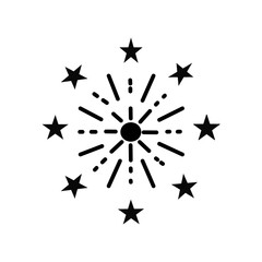 Fireworks isolated on dark transparent background