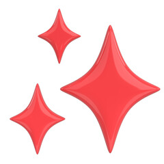 Obraz premium Glossy Star Sparkle. 3D Illustration.