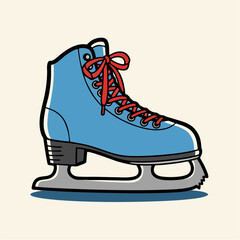 Ice Skate Illustration Detailed Vector Image of Winter Sport Equipment