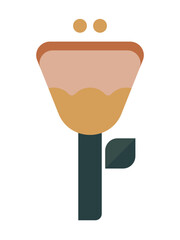 Minimalist Flat Design Flower with Geometric Shapes and Earthy Tones