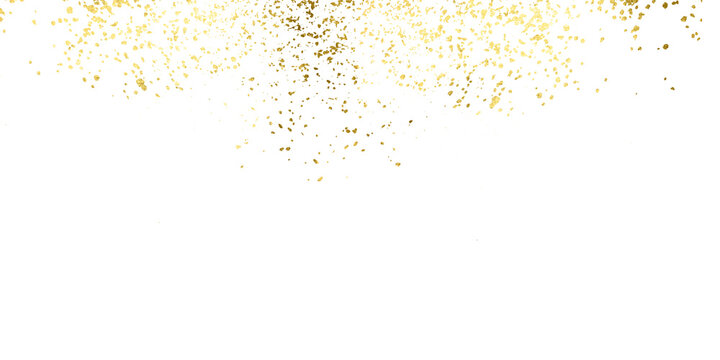 Golden foil dust and gold flakes shimmer border the isolated PNG illustration sparkle splatter border. Gold particles create a 2026 winter backdrop for holiday projects,ads.