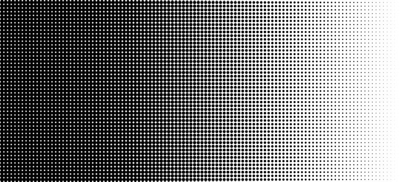 fun beautiful black and white shadow halftones retro pop art funky urban colorful comic book. Dotted halftone gradient texture. Vanishing polka dot background. Repeating dots gradation pattern backgro