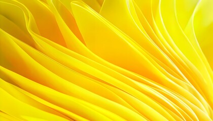 Bright yellow abstract background with flowing layered shapes. Vibrant and energetic composition for creative design.