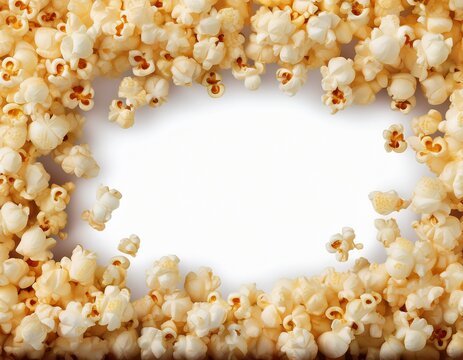 popcorn frame border isolated on transparent or white background