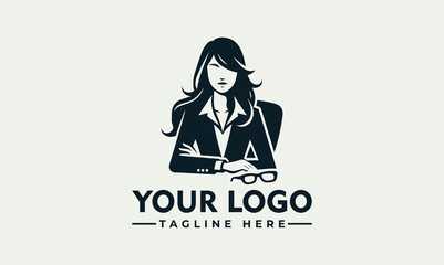 Elegant Businesswoman Vector Logo Illustration for Professional Branding