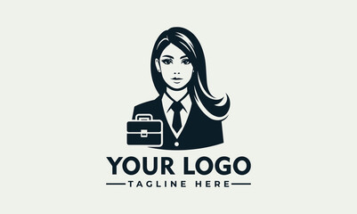 Professional Woman Vector Logo Illustration for Business and Legal Services