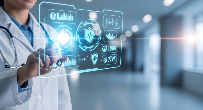 Doctor Navegando Interfaz Digital de Salud