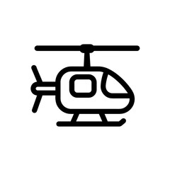 Minimalist Silhouette of an Airborne Rotorcraft Helicopter Icon