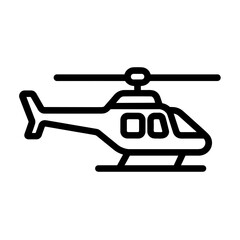 Minimalist Silhouette of an Airborne Rotorcraft Helicopter Icon