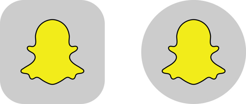 snapchat logo icon set with PNG and vector formats. Editorial social media icon collection. Popular social media logo icon.   