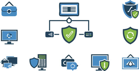 Network Security Icons Data Protection & Secure Connections