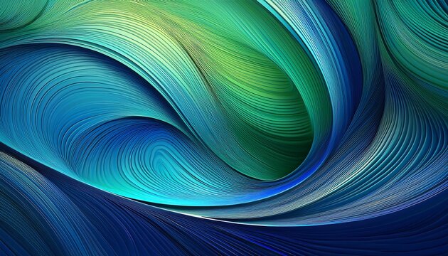 abstract swirling lines with blue and green gradient background