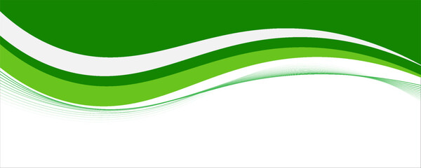 Abstract White and Green wave wide background banner.eps10